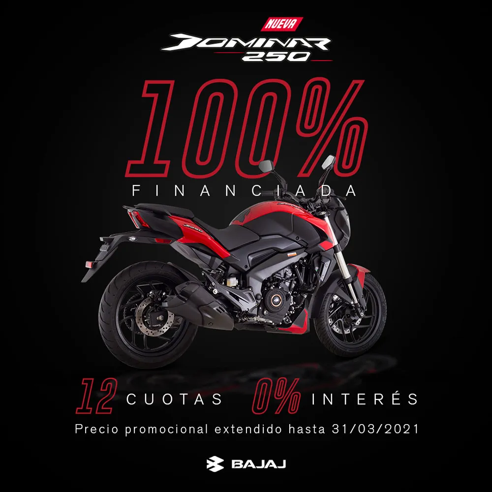 Ahora podés conseguir la nueva Bajaj Dominar D250 totalmente financiada